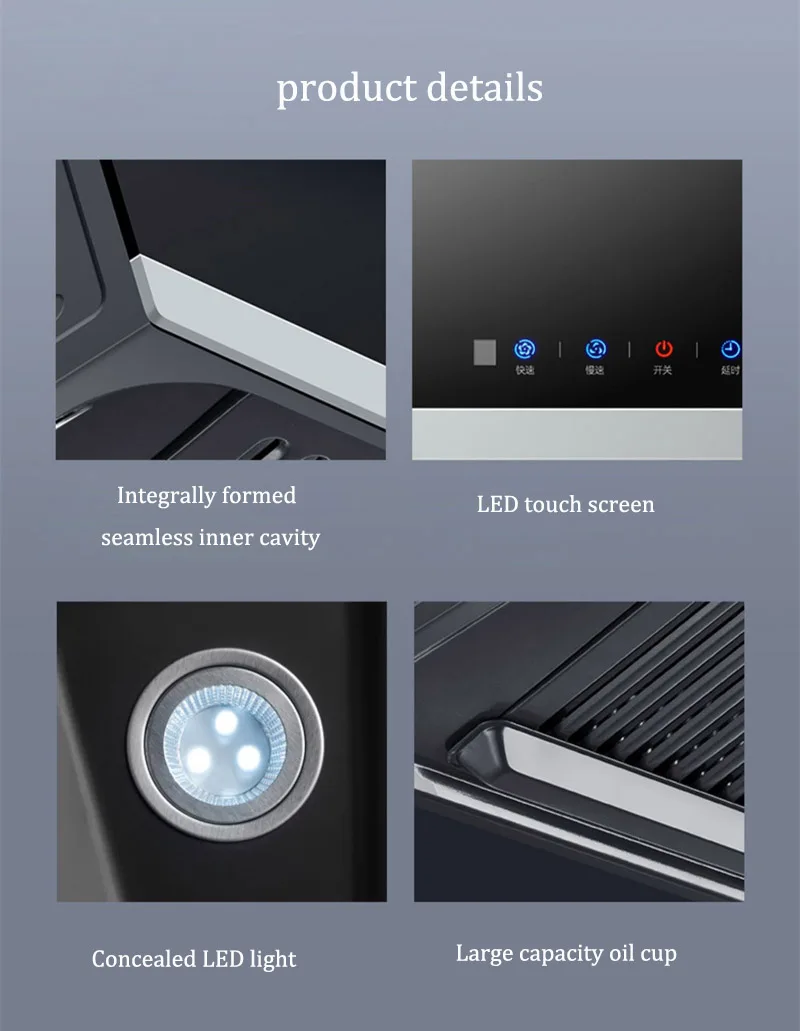 สูงดูดไอเสีย Hood หม้อหุงและ Hoods ช่วงครัว Built-In Smart เครื่องใช้ไฟฟ้า Waving การควบคุม Somatosensory