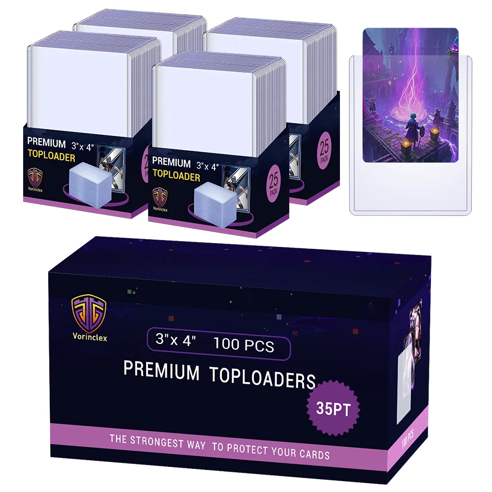 100ct/25ct 35pt Standard Top loaders Card Holder,Premium Card Holder for Trading Sports Football Game Cards Collecting Supplies