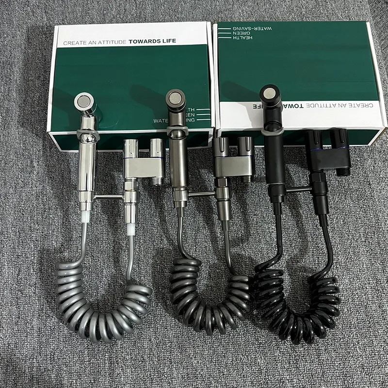 AngleValveToiletSignificantOther Spray Gun One in Two Out Function Toilet Women Washer High Pressure Spray Gun Household Flusher