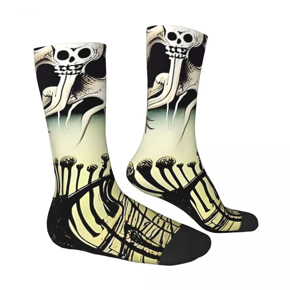 Hip Hop Retro The Bone Worms Crazy Men's Socks Skull Unisex Harajuku Seamless Printed Funny Happy Crew Sock Boys Gift