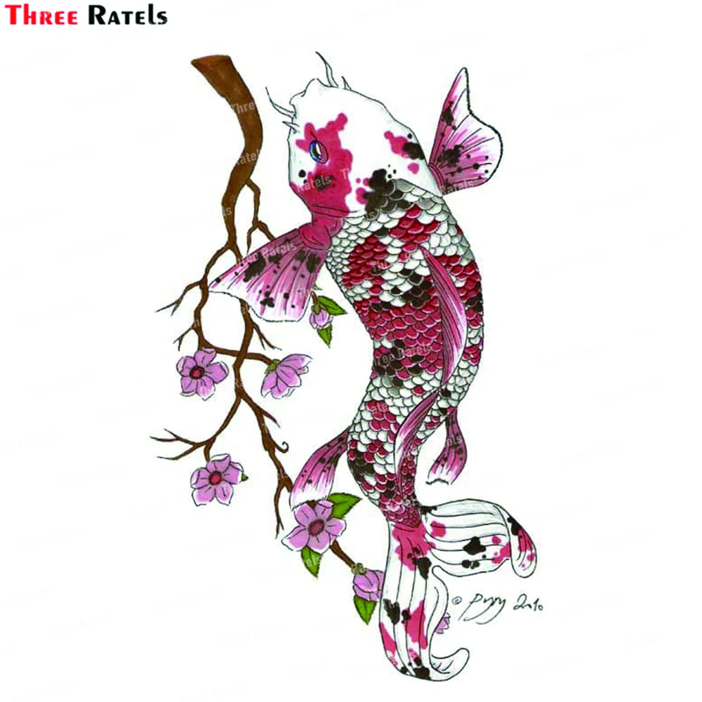 Three Ratels L892 Personalized  Koi Fish Tattoo With Spots Stickers For Home Decoration Wall Decals Waterproof Property