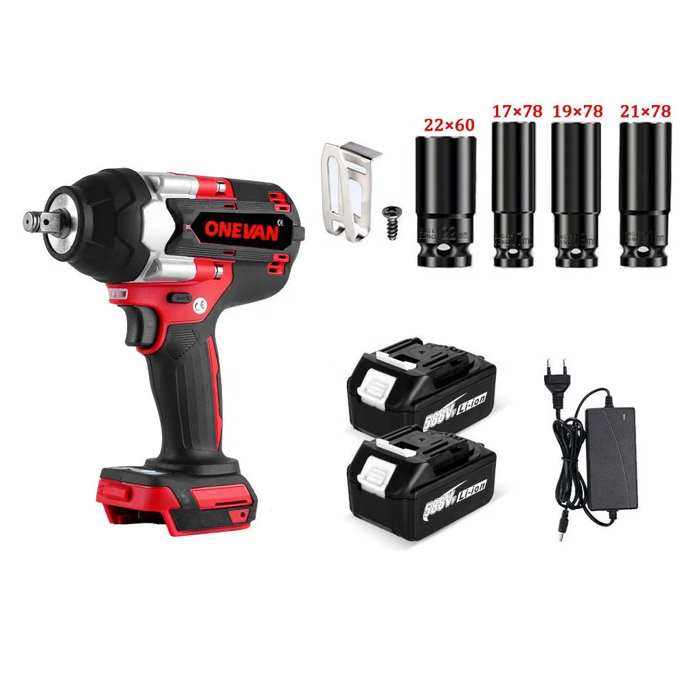 1800N.M Brushless Electric Impact Wrench 1/2 inch Cordless Wrench Driver Power Tool For Trucks