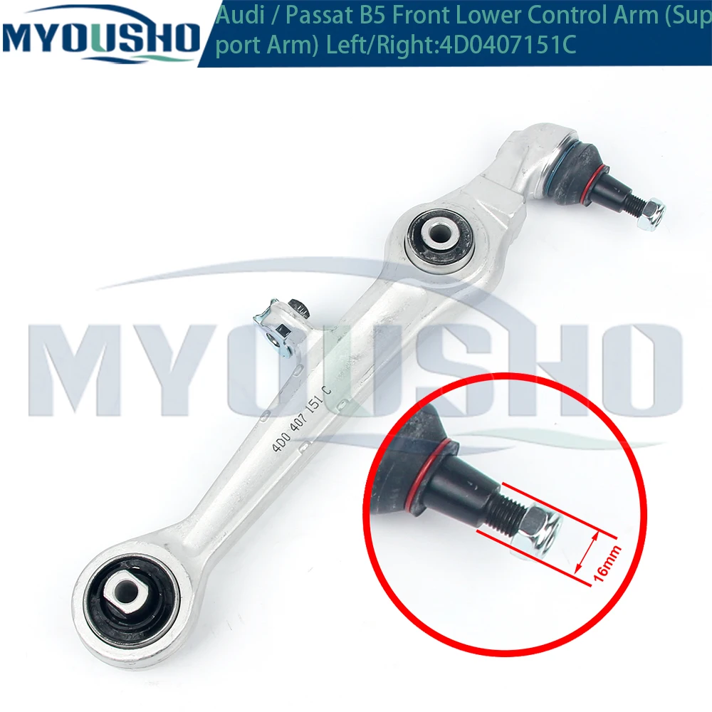 Myousho Front Lower Suspension Support Control Arm For Audi A4 B5 A6 C5 Seat EXEO ST SKODA SUPURB VW Passat 4D0407151C