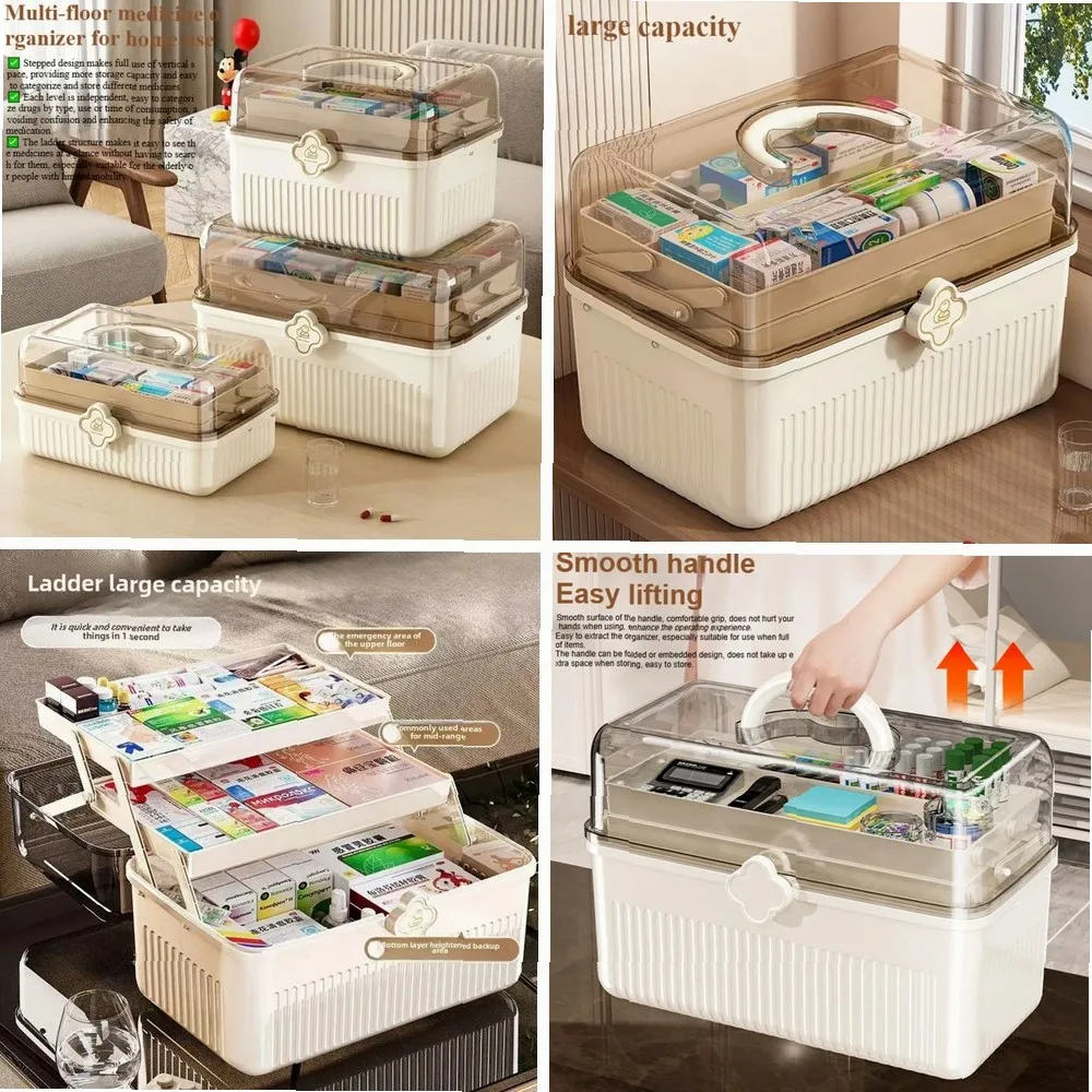 

Multi-layer Large-capacity Medicine Organizer Box, Home Use Drug Storage & First Aid Medical Box