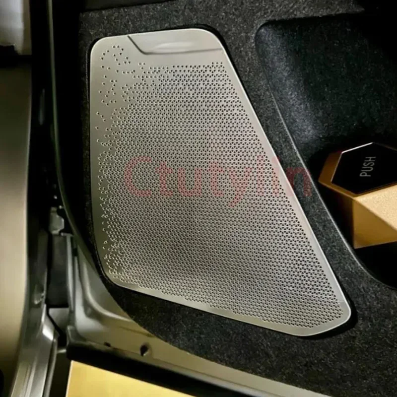 

Для KIA EV6 2023 2024, внутренняя крышка автомобильного аудиодинамика из нержавеющей стали, наклейка на дверную крышку громкого вентиляционного отверстия, аксессуары