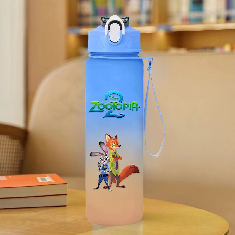 Zootopia 2 enfants bouteille d'eau 750MLPortable Sport bouteilles à boire animaux de bande dessinée grande capacité garçon fille tasses d'eau en plein air