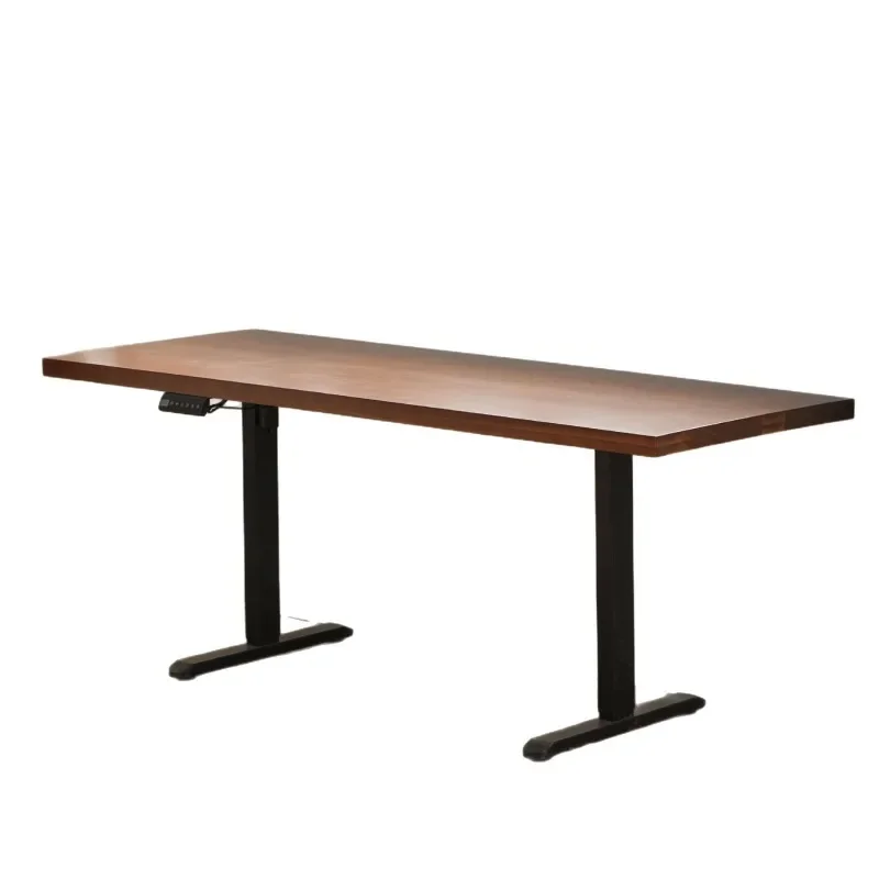 

Black walnut solid wood electric lifting adjustable computer desk home study table standing office e-sports desktop