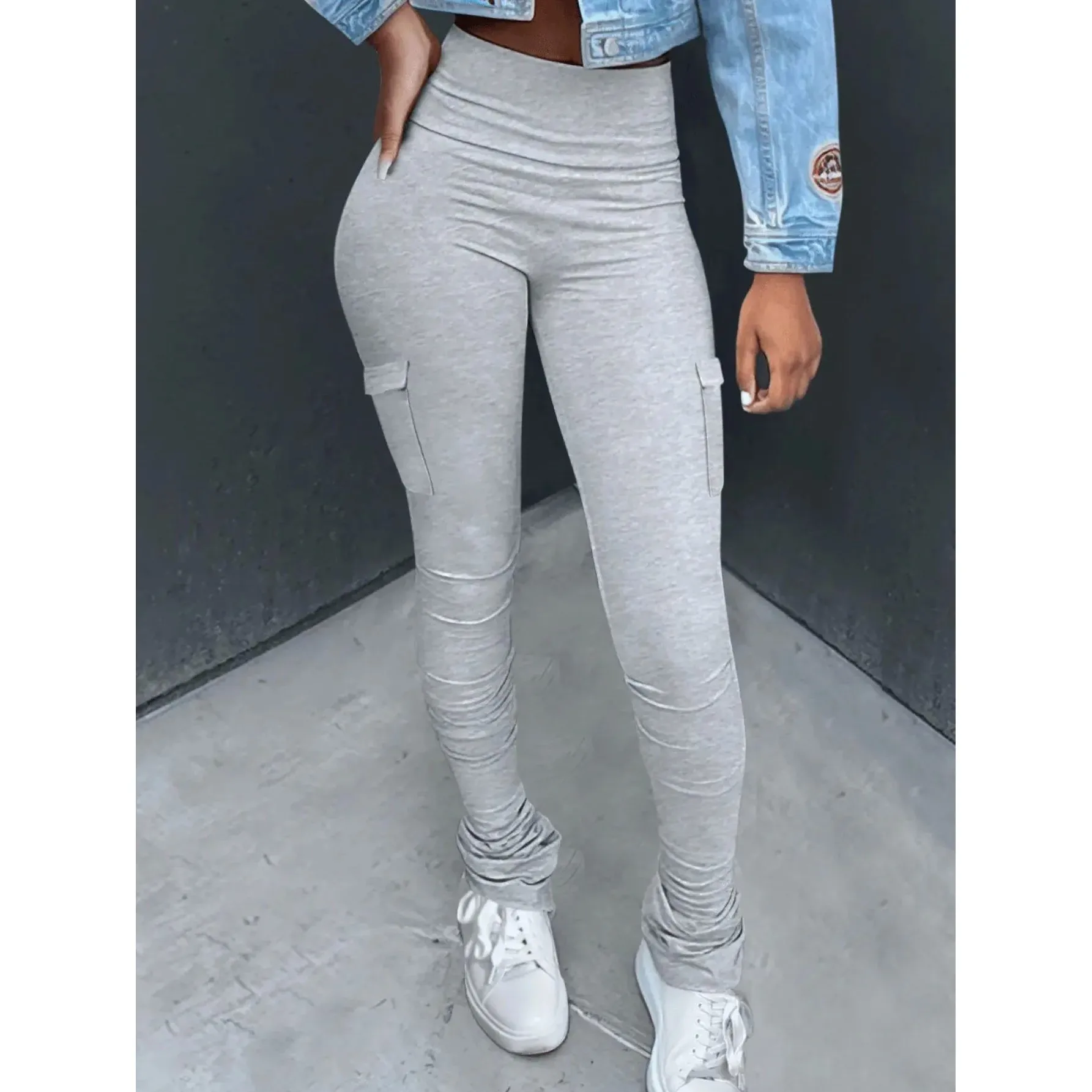 

LW Women's Cargo Pants Casual Sta Side ket Staed Pants Spring 2026 Other Material 00% Ladies Base Layer Pants