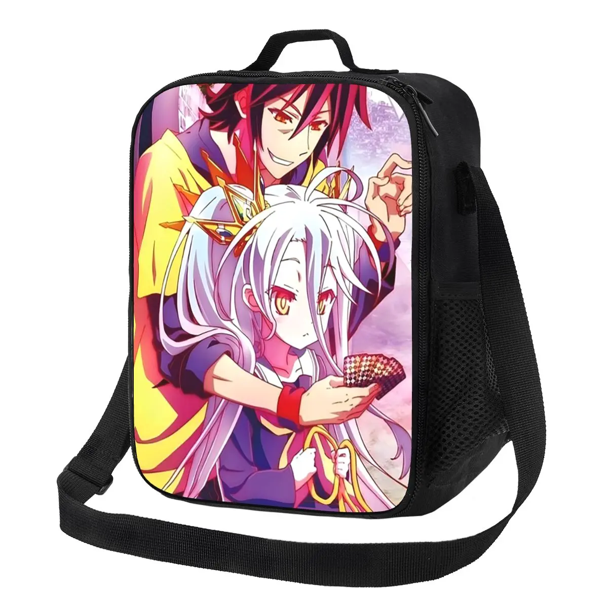

No Game No Life Zero Cover Image Insulated Lunch Bag for Women Bento Storage Food Boxes Portable Container Cooler Lunch Box Tote