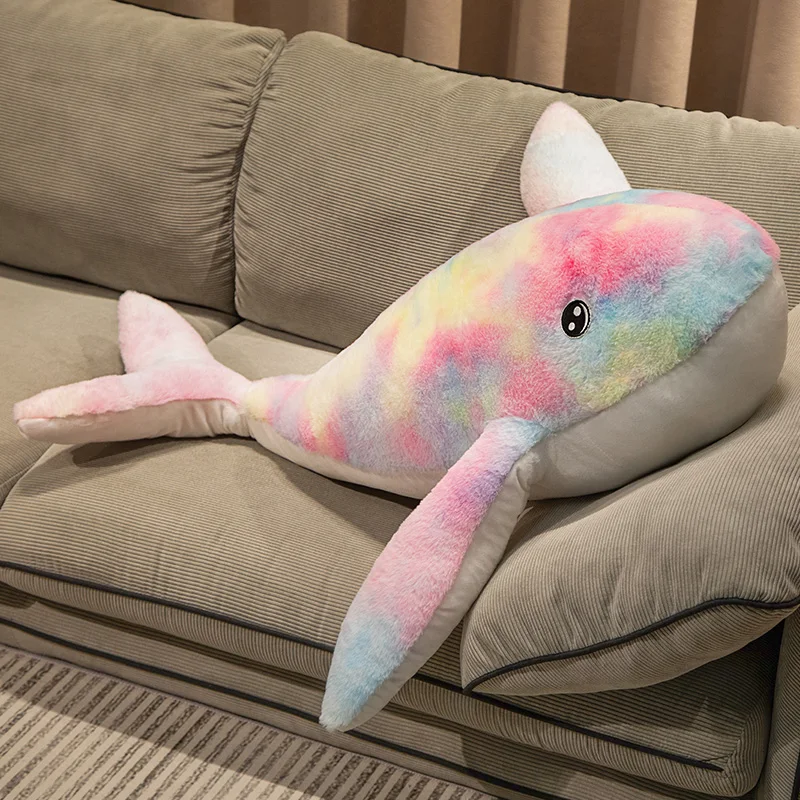 Kawaii Giant Whale Plush Toy Stuffed Colorful Sea Animal Soft Dolls Animal Toys Shark Pillow Birthday Gifts