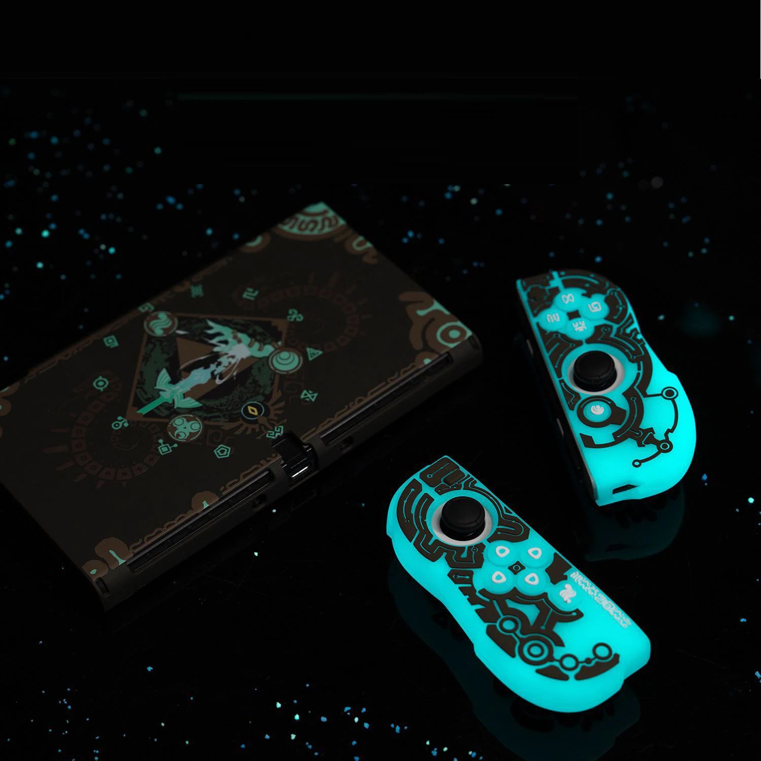 Светящийся жесткий стеклянный чехол для Nintendo Switch/NS Oled Joy-Con Controller TPU, мягкий чехол с полным покрытием для рук