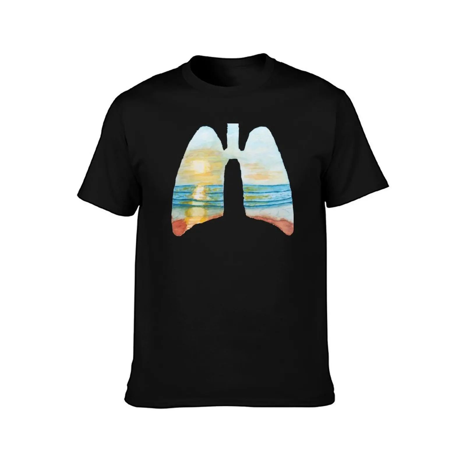 Sunny Beach Lungs T-Shirt Soft Touch Basic Cotton T-Shirt