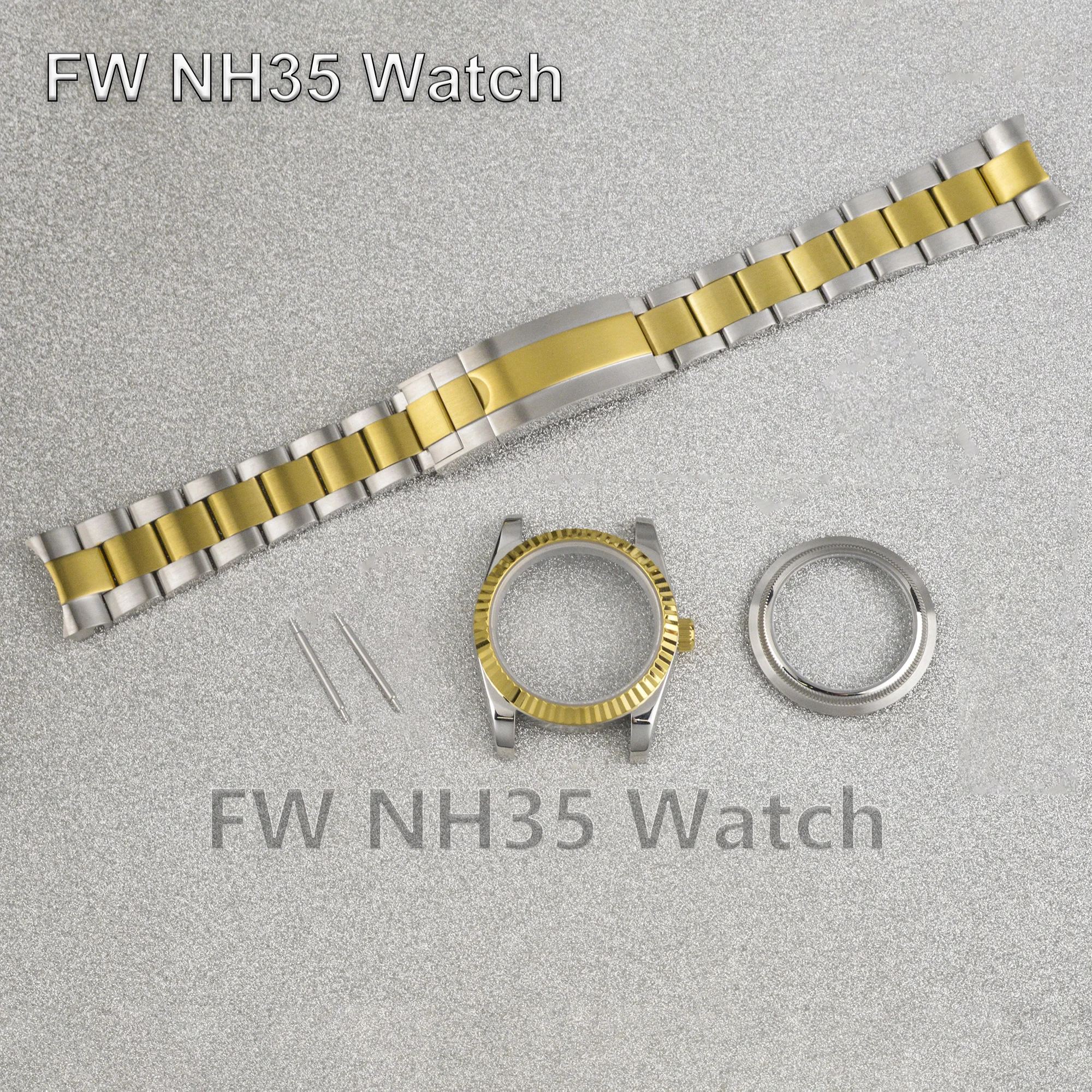 Datejust用防水時計ケース,ステンレス鋼,オイスターストラップ,mod部品,nh34,nh35,nh36ムーブメントに適合,高品質