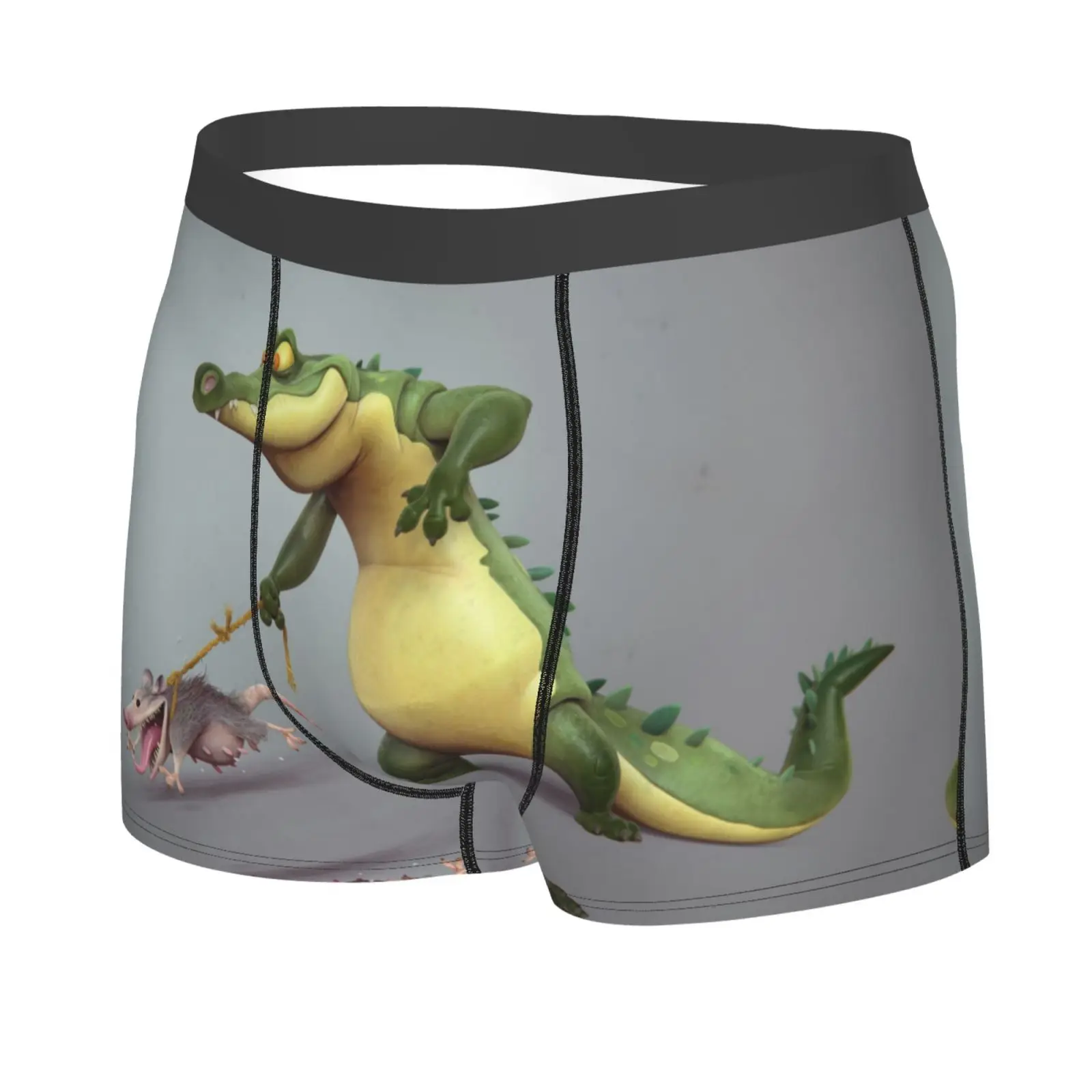 3D Evil Crocodile Cartoon Male Underpants Double Sides Printed Soft Breathable Machine Wash Underwear Men Boxers Polyester Print