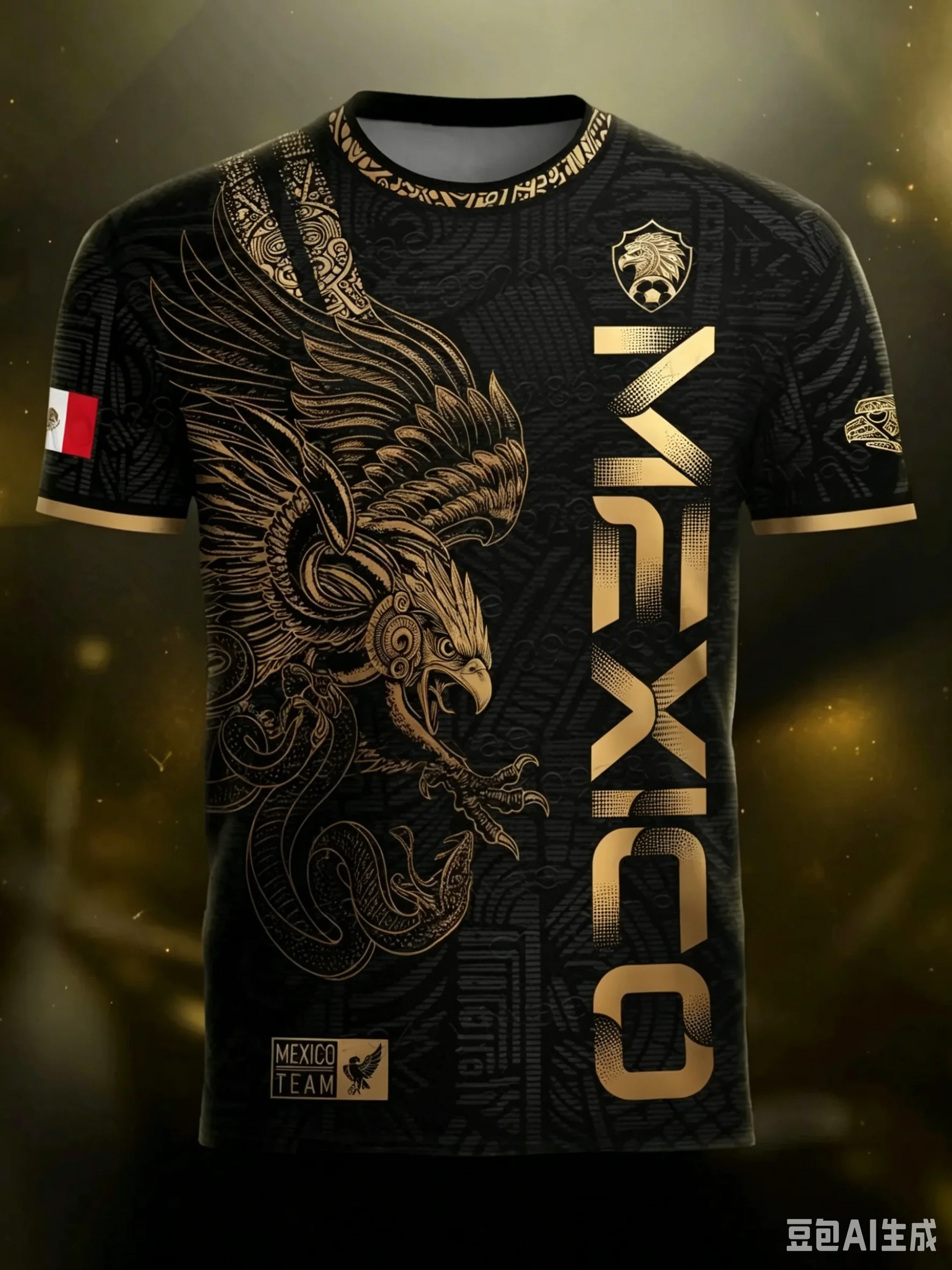 2026 New Mexican Soccer Jersey ,Mexico Aztec Calendar Style Jerseys, Soccer Lover Gift, 2026 O-Neck Football Jersey for Fans