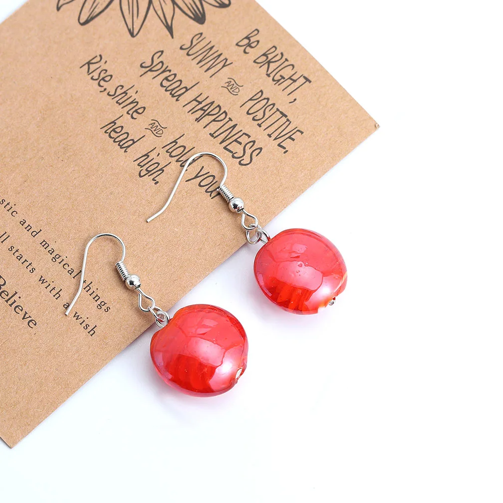 Qianbei promot Handmade Women\'s Romantic Elegant Classic Dangle Shell Murano Glass Earrings HOT