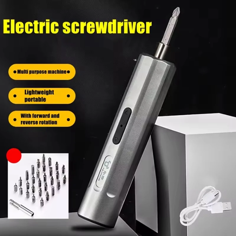 

Cordless Portable Electric Screwdriver with Mini Drill Magnetic Bit Home Repair USB Rechargeable Power Tool Household-A26I
