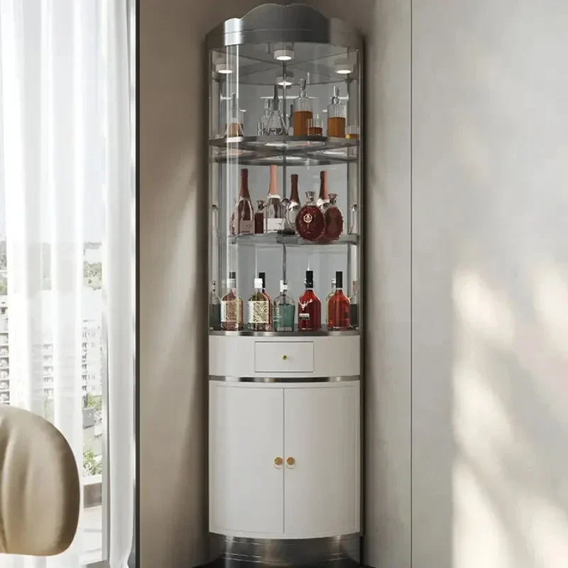 

LBX угловой стеклянный винный шкаф для дома, гостиной, современный минималистичный треугольный шкаф, роскошный шкаф-витрина для спиртных напитков