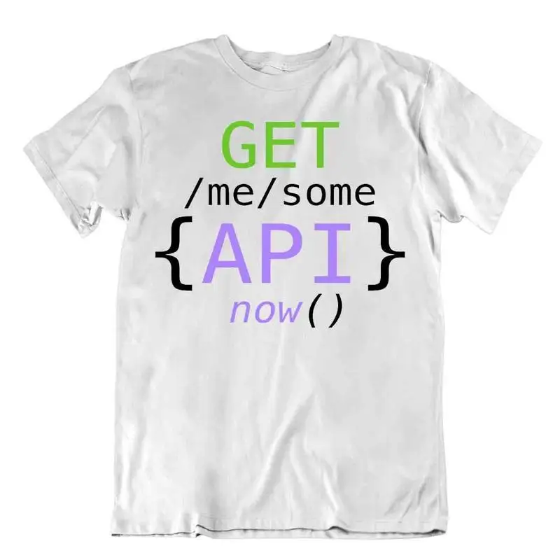 

Футболка Get Me Some Api Now, футболка с программистом, футболка с комиксами на компьютерном языке