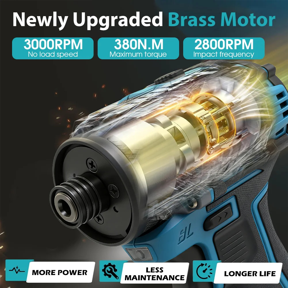 Mamidw 2800RPM Impact frequency cordless electric screwdriver, suitable for high-strength work, For Makita 18v Battery PIN