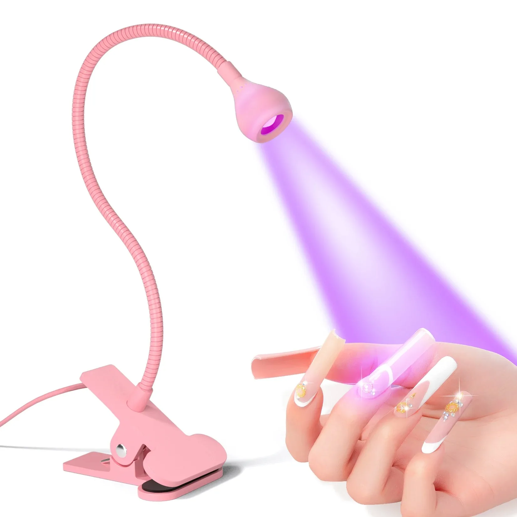 Nageltrockner-Lampe UV-Nagellampe 395nm Wellenlänge Clip-on Tischlampe Mini USB für Gel-Nägel Maniküre Salon Werkzeuge