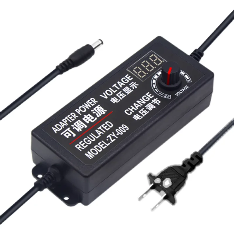 Adaptador de Alimentação DC com Display Digital, Regulação de Tensão, Regulação de Velocidade, 220V a 3V, 12V, 24V, 36