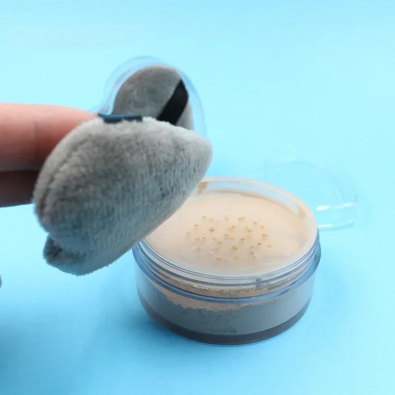 Soffio per cipria sciolto in morbido velluto lungo a forma di cuore, soffio per trucco BB Foundation, 2 pezzi