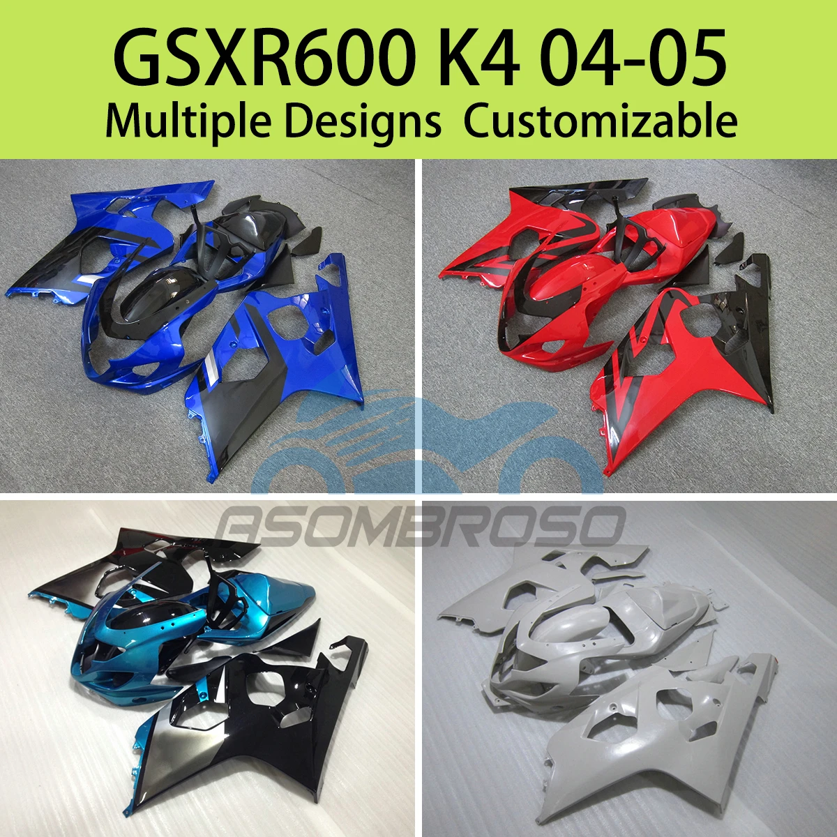 Fit for SUZUKI GSXR 600 750 K4 2004 2005 Motorcycle Fairings Aftermarket ABS Injection Fairing Kit GSXR600 GSXR750 04 05