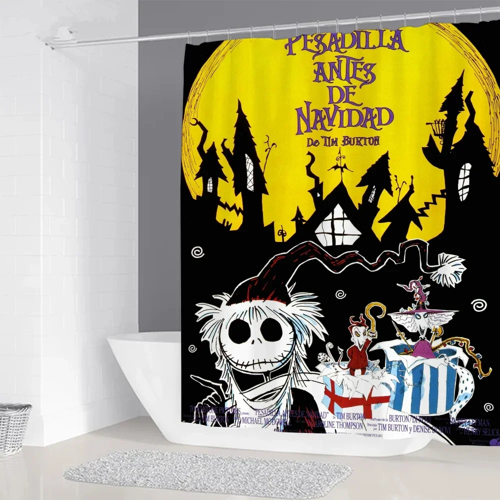 Nightmare Before Christmas Curtain for Shower Curtains for the Home Bathroom Accessories Bath Bedrooms Waterproof Fabric Shade