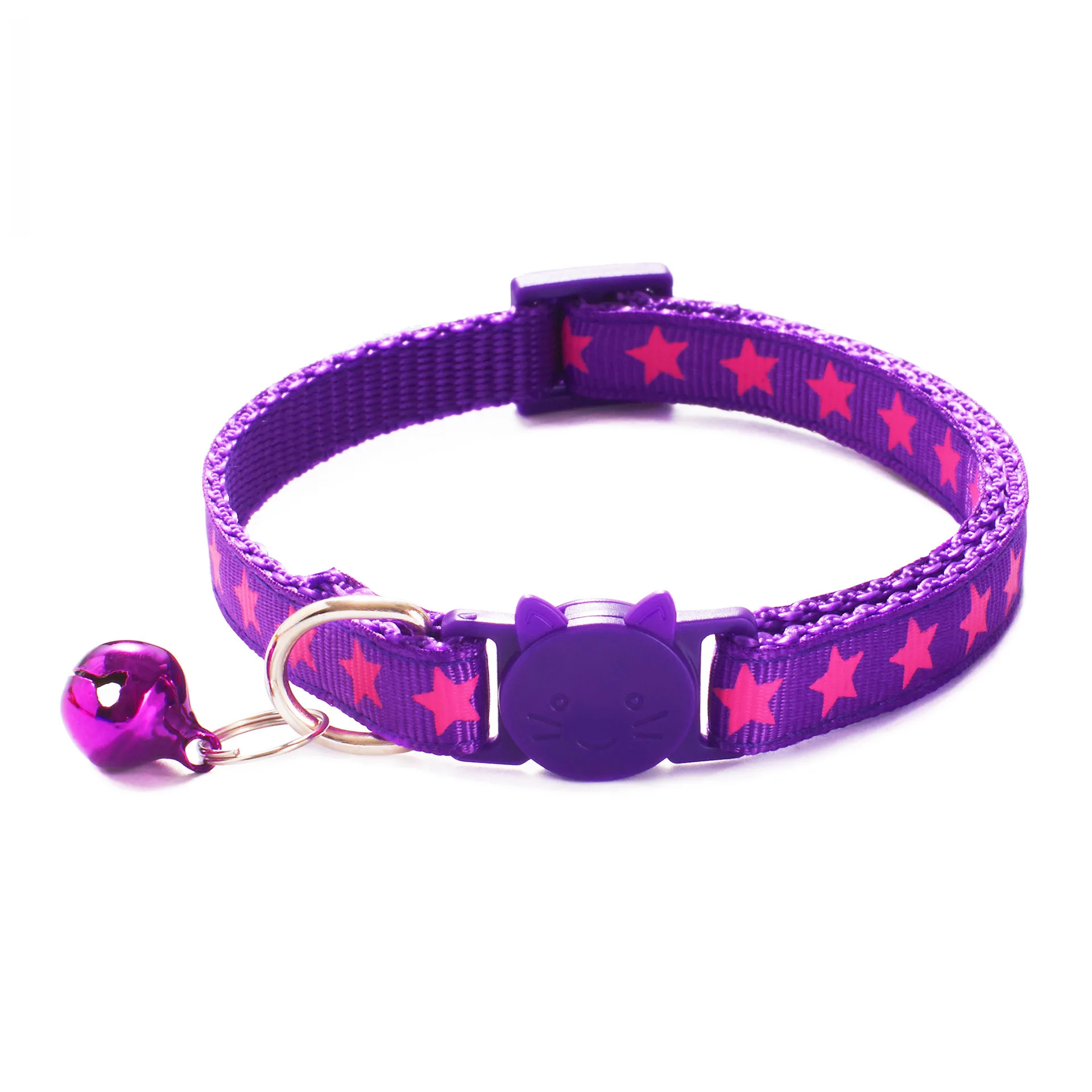 12 PCS LOT Wholesale Breakaway Cat Collars Safety Kitten Adjustable Collar Bell Cat face