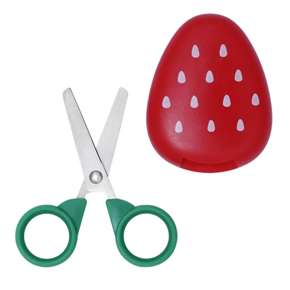 Tijeras magnéticas de frutas de dibujos animados para niños, Mini tijera segura para uvas, cortador de papel con forma de plátano y zanahoria, papelería escolar, 4 Uds.