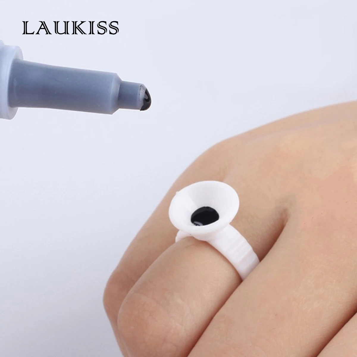 100pcs Glue Rings For Eyelash Extension Nail Art Glue Holders Eyelash Pallet Cups For Tattoo Pigment Makeup Tools