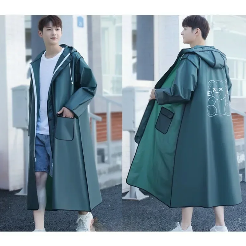 

Thicken EVA Adults Long Raincoat Hooded for Men Women Waterproof Rain Coat Outdoor Poncho Jacket Travel Camping Fishing Rainwear