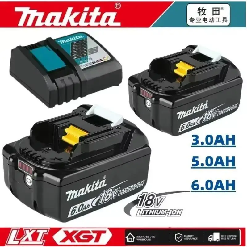 18V Japan Makita Original 6.0Ah Powerful Rechargeable Battery DTW700 DDF487 BL1850B BL1860B Series Tool Battery Replacement