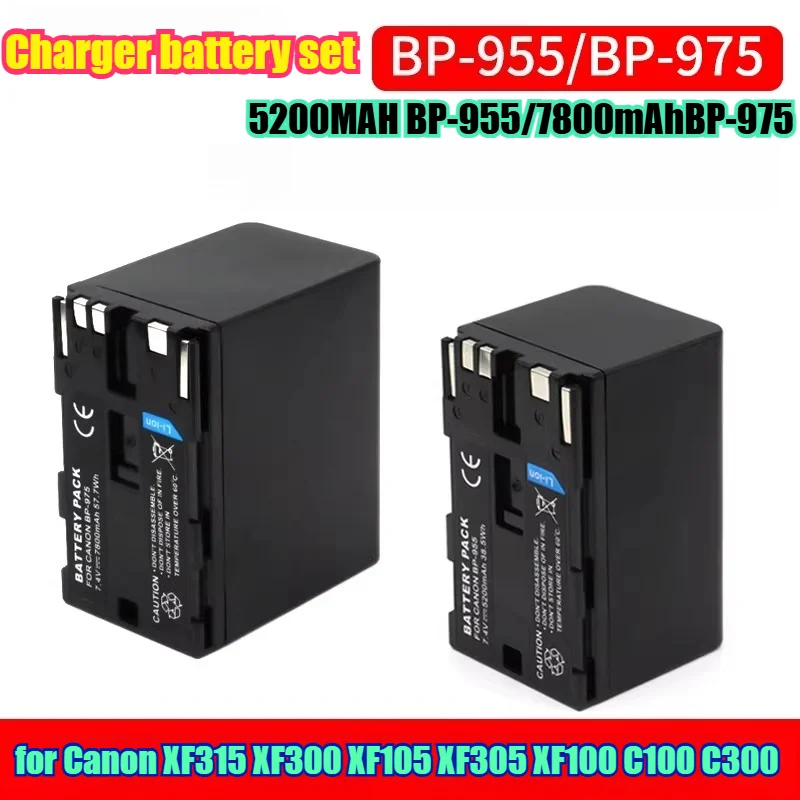 5200MAH BP-955/7800mAhBP-975 Replacement Battery for Canon XF315 XF300 XF105 XF305 XF100 C100 C300 High Capacity Li-ion Power