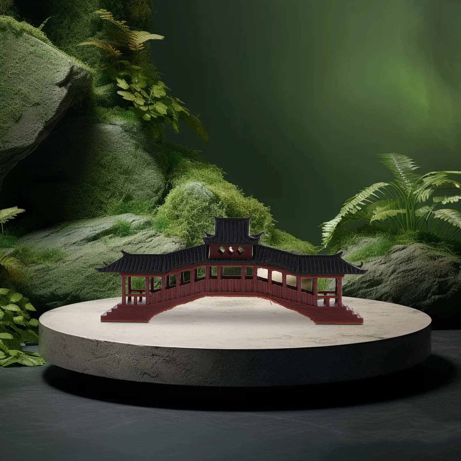 

Mini Pavilion Statue Plastic Landscape Decoration Bonsai Fish Tank Home Garden Decor Mini Pavilion Statue