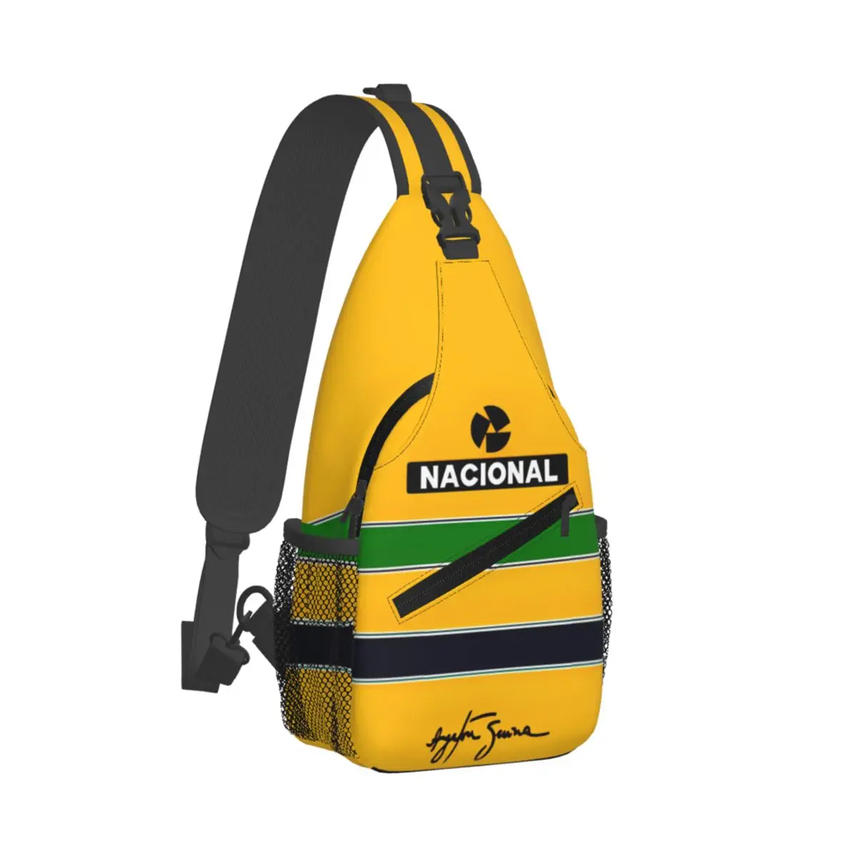 Ayrton Senna Sling Bags para feminino, moda Racing Strap Acessórios