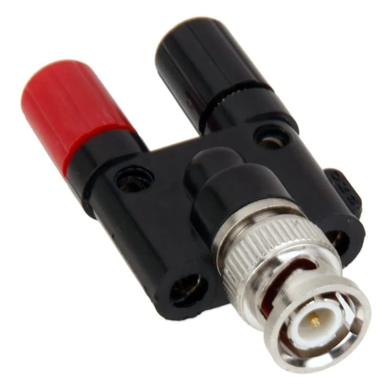 BNC Plug 4mm Banana Plug Splitter Connector BNC Male Plug to 2 x 4mm Banana Female Jack Socket Adapter