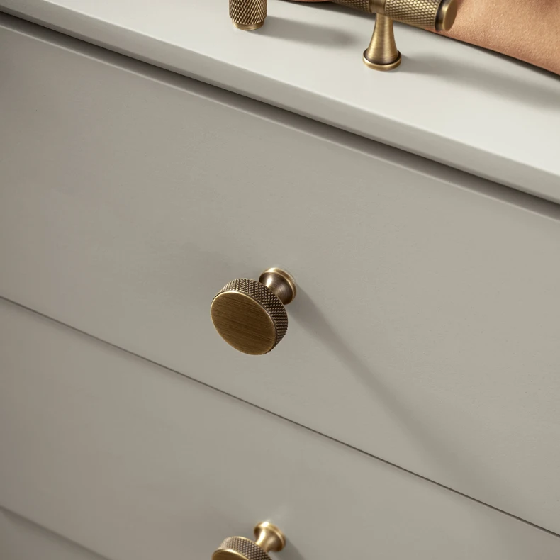 Santaya Solid Antique Brass Diamond-cut Cross Knurl Pattern Bronze Wardrobe Cabinet Handles T-bar Knobs Pitch 320mm Long Pull
