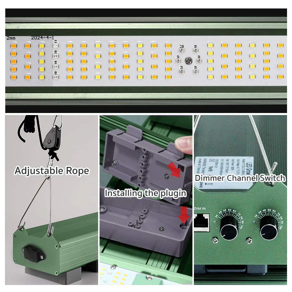 Luz LED de cultivo de espectro completo, lámpara de alto brillo de 1100W, plantas de interior, invernadero hidropónico, iluminación de crecimiento