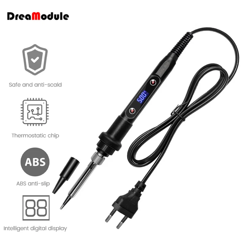 

80W 908V Digital Soldering Iron Kit 180-500℃ Temperature Adjustable Internal Heating Pen Solder Iron Accessories Welding Tools