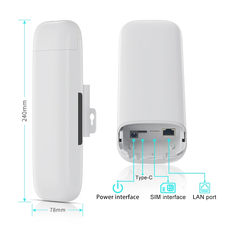Outdoor 5g Sim Router 2.5Gbps Network Port SA/NSA 8dBi Built-in Antenna Unlocked 5g CPE Router Wifi Outdoor Sim Card Router 5g