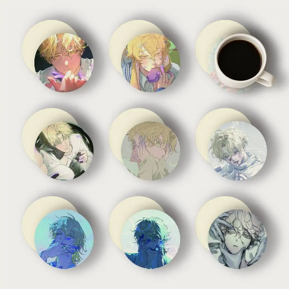 Anime alien stage luka 2D Wooden Coasters Heat Resistant Non-Slip Holiday Birthday Gift Durable
