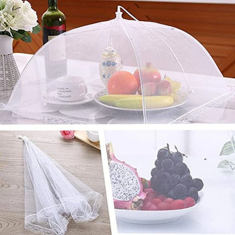 Household Food Umbrella Cover Folding Kitchen Dining Table Cover Picnic Barbecue Party Anti-mosquito Fly Net Tent