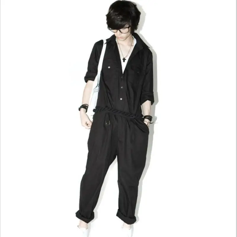 

Korean Spring New Personality Hip Hop Men's Overalls Summer Fashion Casual Jumpsuit Pants Male Plus Size Bodysuit Trousers