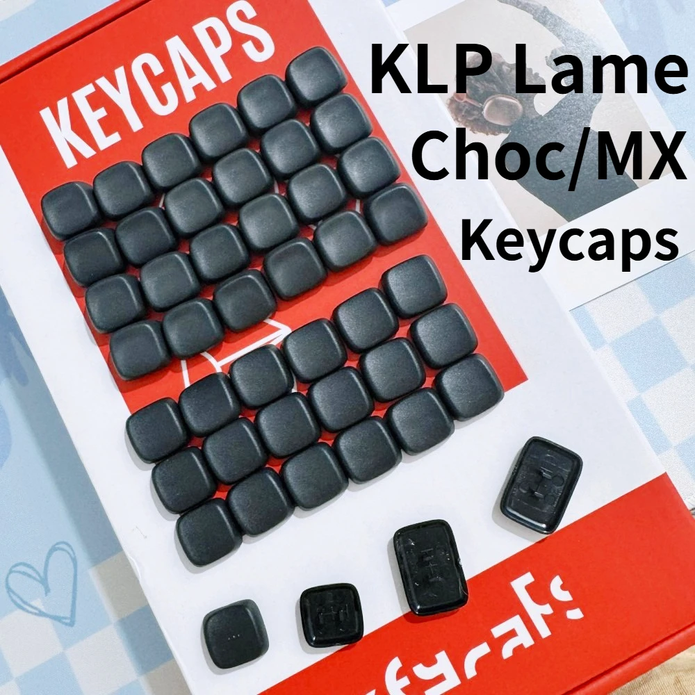 New CHOC/MX KLP Lame Keycaps 46/60keys Costom PBT Low Profile Kailh ChocV1/V2 MX Switch Keycaps Mechanical Keyboard White Black