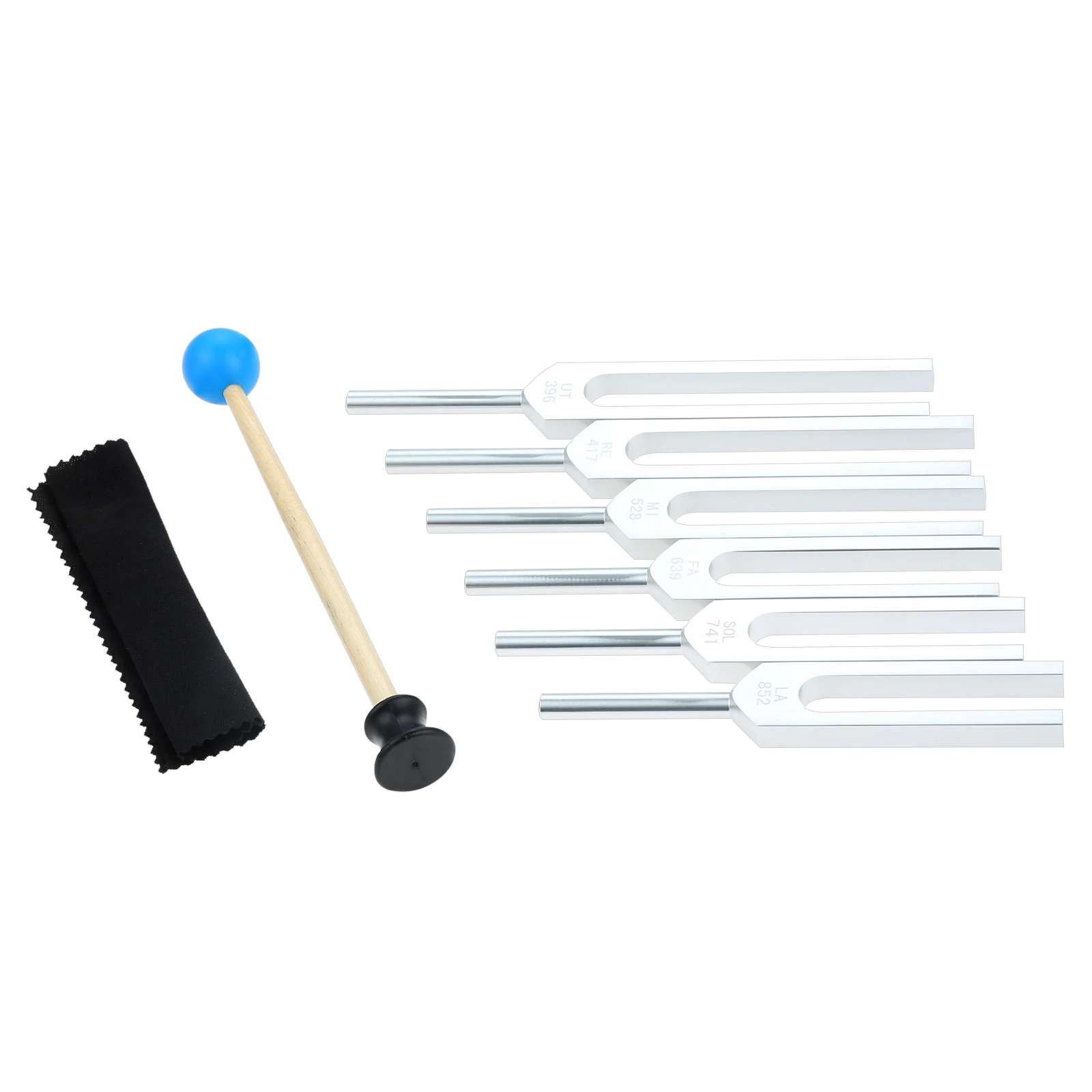 6pcs/1set Solfeggio Tuning Forks Silicon Hammer Storage Box Kit 396/417/528/639/741/852 Hz DNA Repair Sound Therapy Relaxation