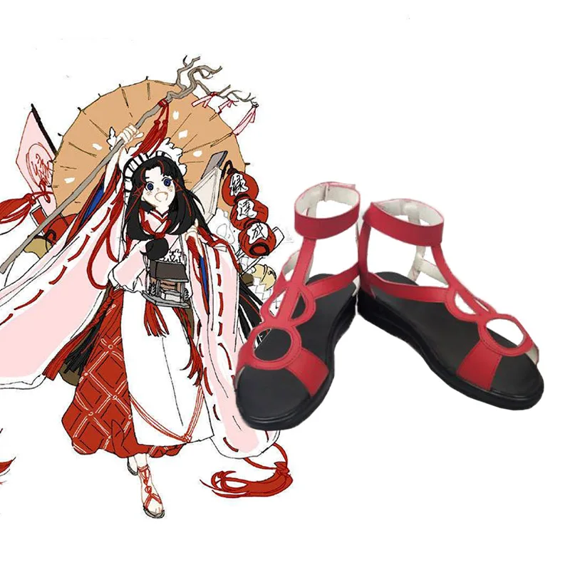 

Onmyoji SSR Yuan JieShen Kamisama Love No Awakening Cosplay Wig Shoes Anime Halloween Carnival Red Shoes Free Shipping