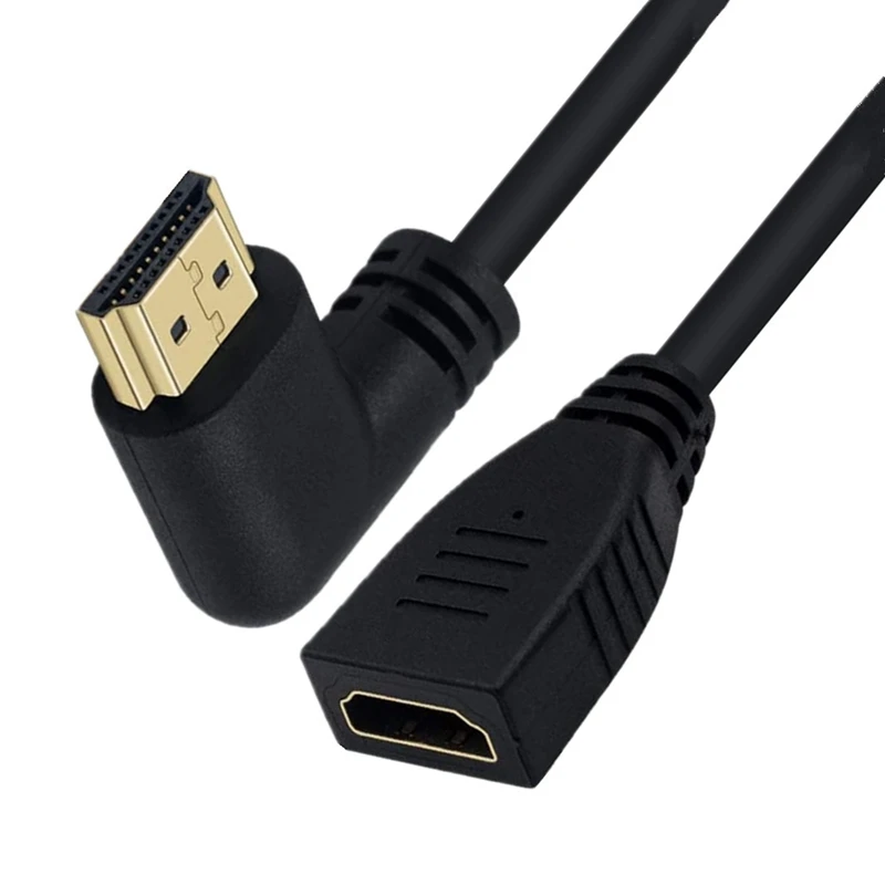 كابل فائق الدقة متوافق مع HDMI ، وصلة أنثى ذكر ، كوع يسار يمين ، إصدار ، 4K ، 2K ، 60Hz ، m ،