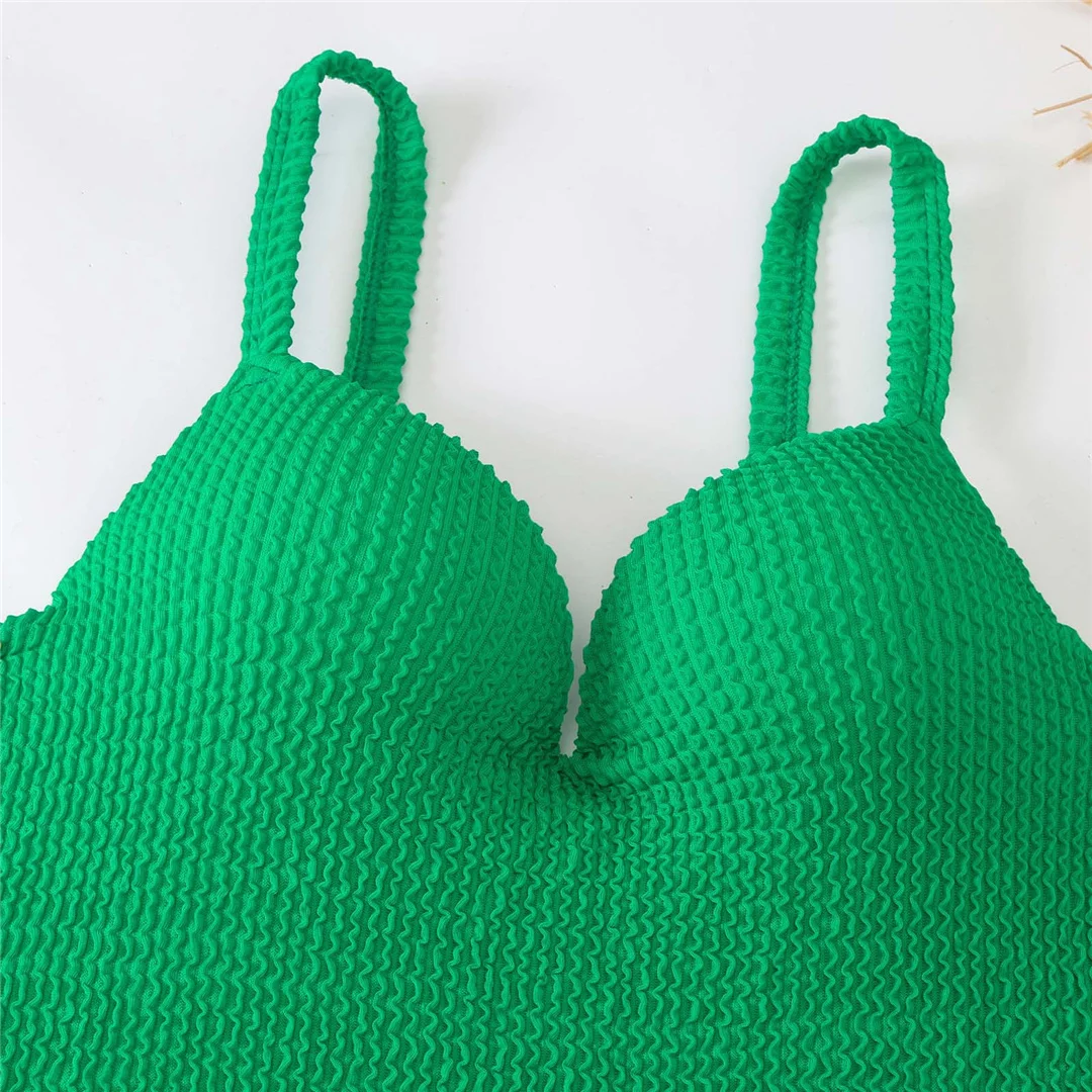 S - XL, geraffter Bikini, Push-up-Badeanzug, Damen-Badebekleidung, zweiteiliges Bikini-Set mit BH-Einlage, Badeanzug, Badebekleidung, Modell V4886. – Detail 23